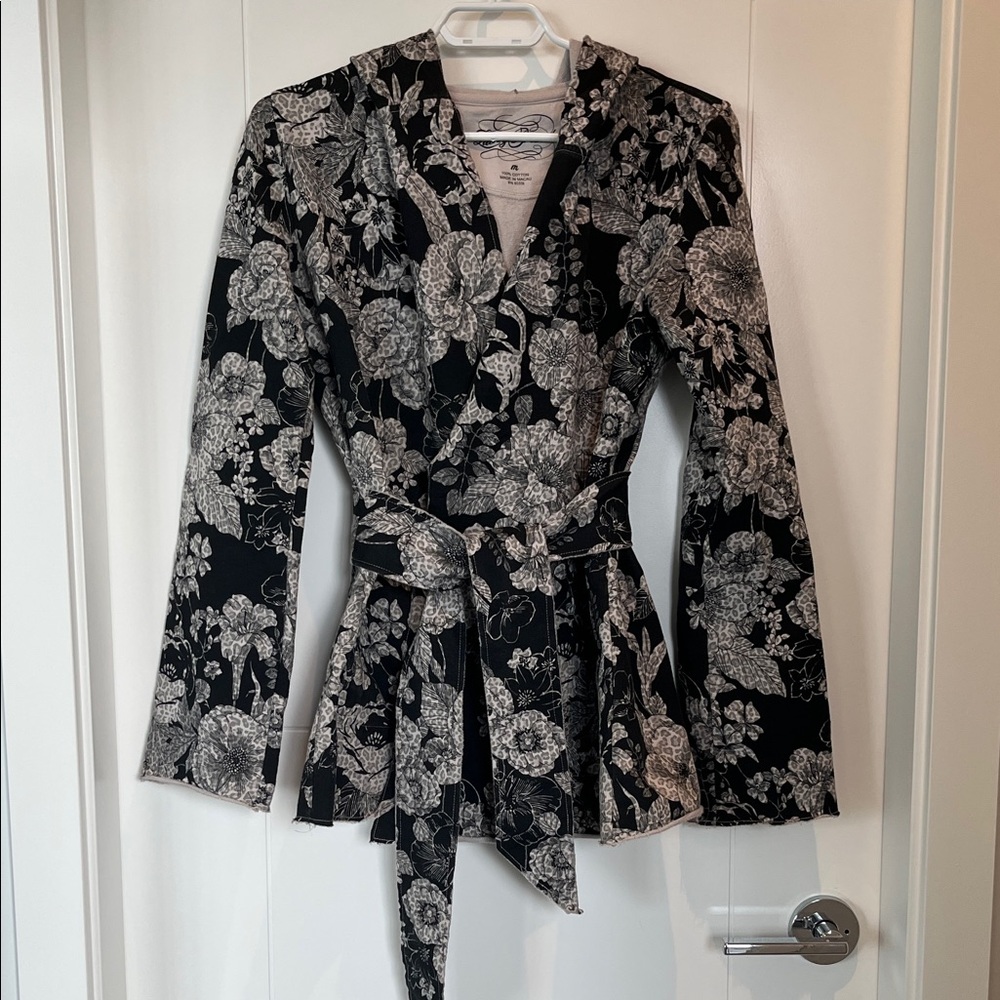 Lucky wrap cardigan with hood and belt